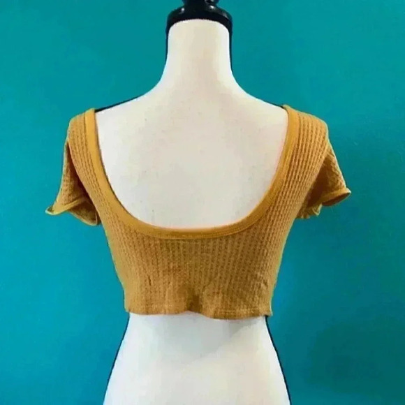 Intimately free people mustard yellow crop top in size medium - Picture 2 of 3